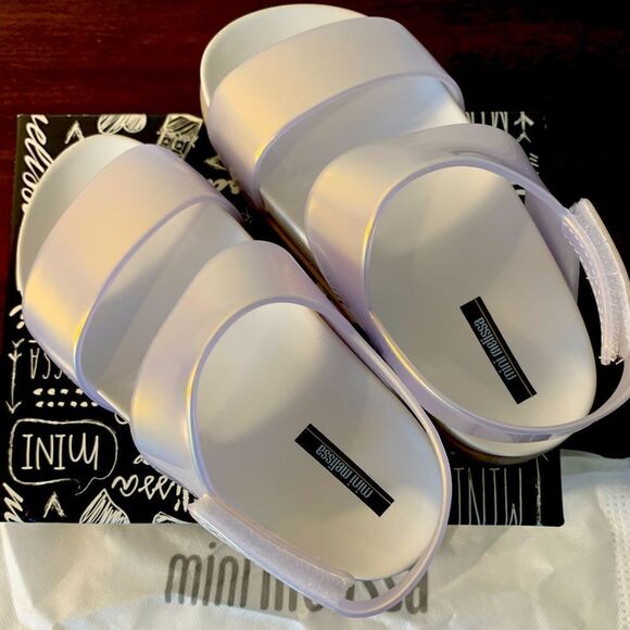 Mini Melissa Glittery Cosmic comfy sandal size 10 in white - Picture 6 of 13